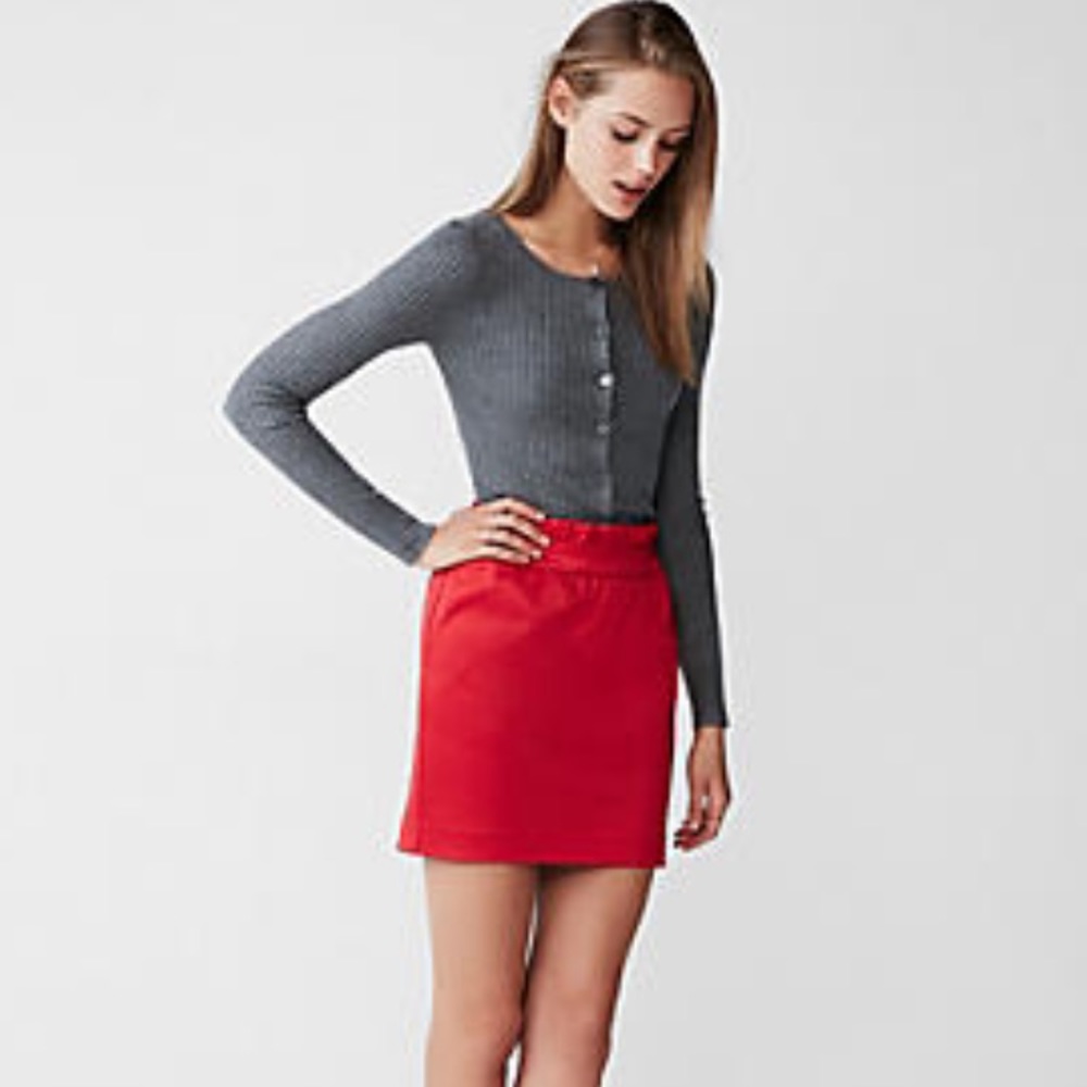 Express high waisted red skirt